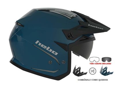 CASCO TRIAL HEBO ZONE5 DUO AZUL