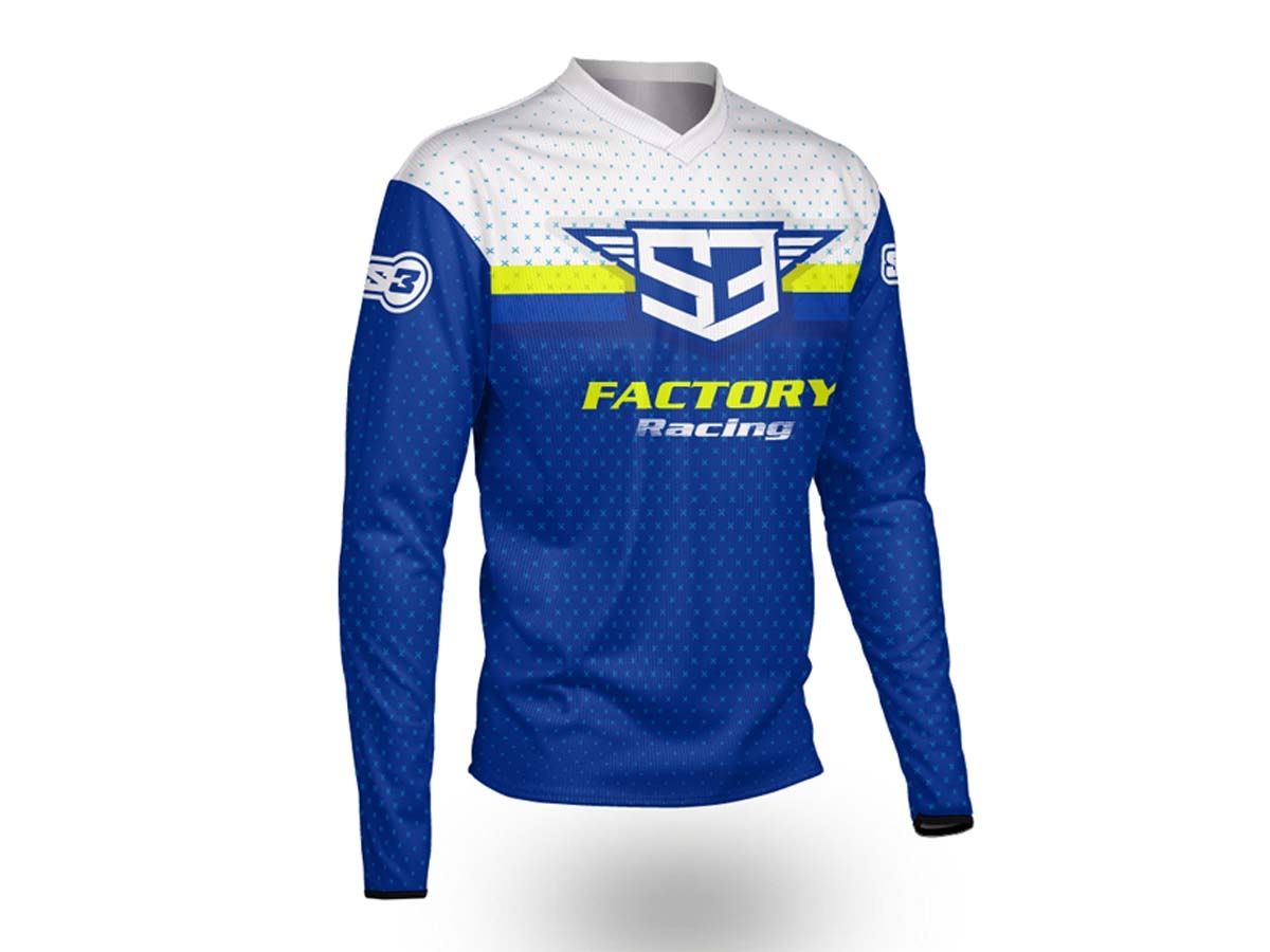CAMISETA S3 TRIAL FACTORY RACING AZUL